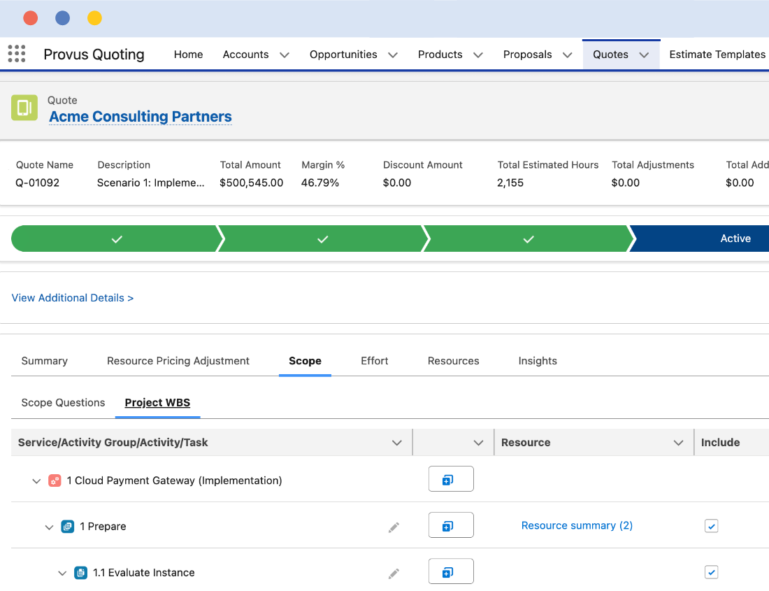 Services CPQ Platform